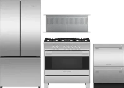 4 Piece Package Includes Refrigerator, Range, Hood And Dishwasher
